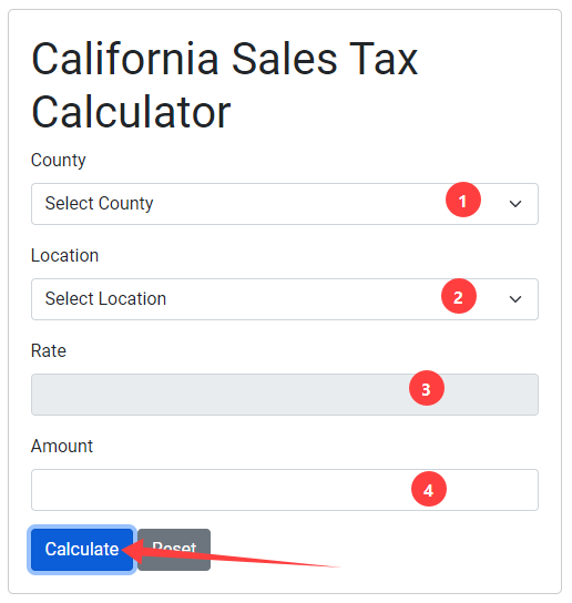 California Sales Tax Calculator - Calculate the sales tax you owe in California. This calculator factors in the state sales tax rate, as well as local sales tax rates.

